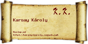 Karsay Károly névjegykártya
