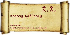 Karsay Károly névjegykártya