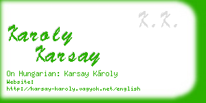 karoly karsay business card